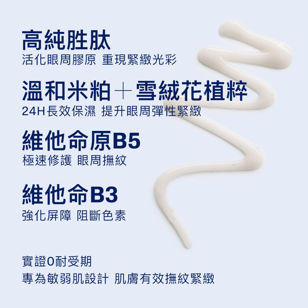 胜肽緊緻賦活眼部精華 
                    Ingredients